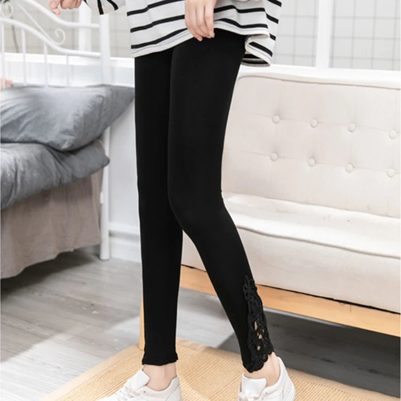 Women Fashion Solid Contrast Lace Skinny Leggings UltraComfortable AllSeason Essential for Women Womens Clothing 251029