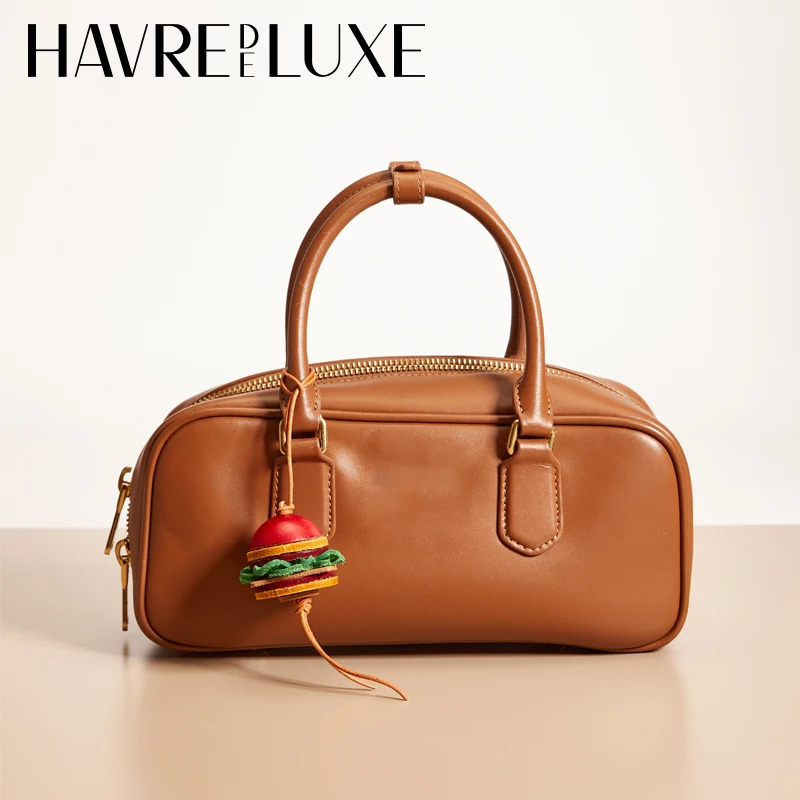Hamburger leather bag charm lantern strawberry keychain decoration pendant Womens backpack exquisite accessories 251029