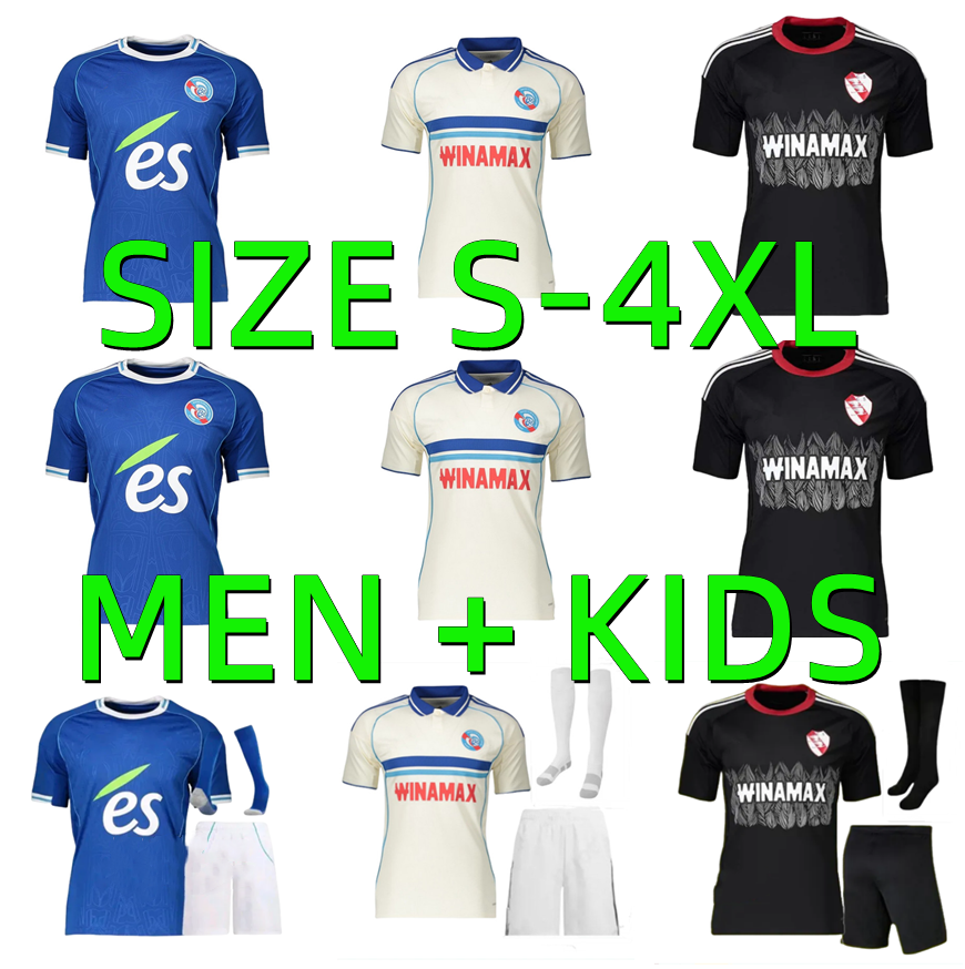 2025 2026 Strasbourg PANICHELLI Soccer jerseys 25 26 maillot de foot SANTOS MARA LUKOVIC DIARRA EMEGHA BAKWA MWANGA ANDREY MOREIAR JR Football Shirts men kids kit