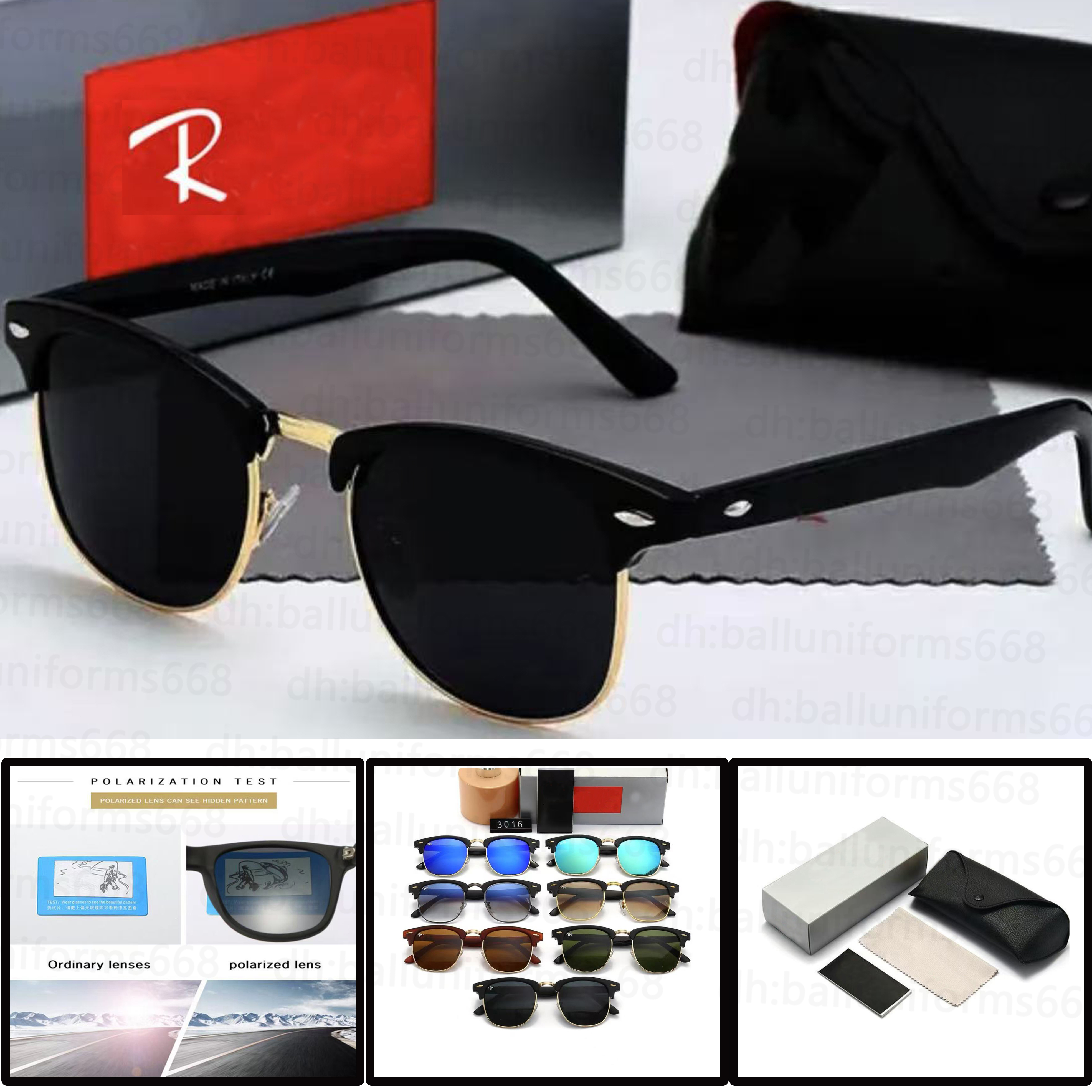 Luxury Brand Sunglass Classical Designer Polarized Glasses Men Women Pilot Sunglasses UV400 Eyewear Sunnies Metal Frame Polaroid Lens