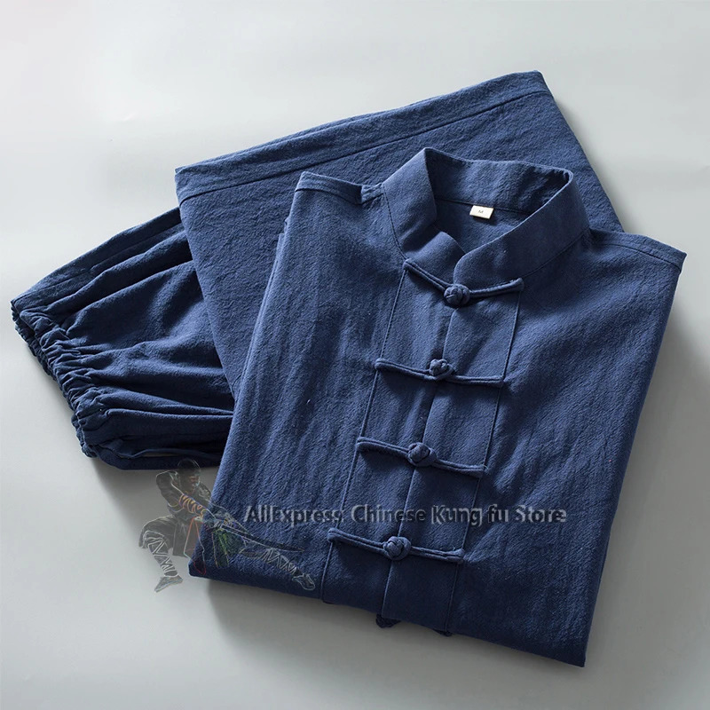 Soft Cotton Linen Longsleeves Chinese Tang Suit Casual Kung fu Tai Chi Uniform Wing Chun Jacket and Pants 251022