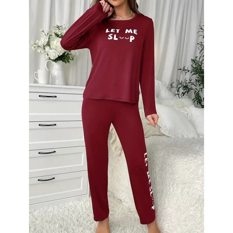 Sleepwear Womens Nightgown Long Sleeve Pajamas Ladies Pj Sets for Woman Pyjamas Set Pajama Girl Home Wear Homewear Female 251029