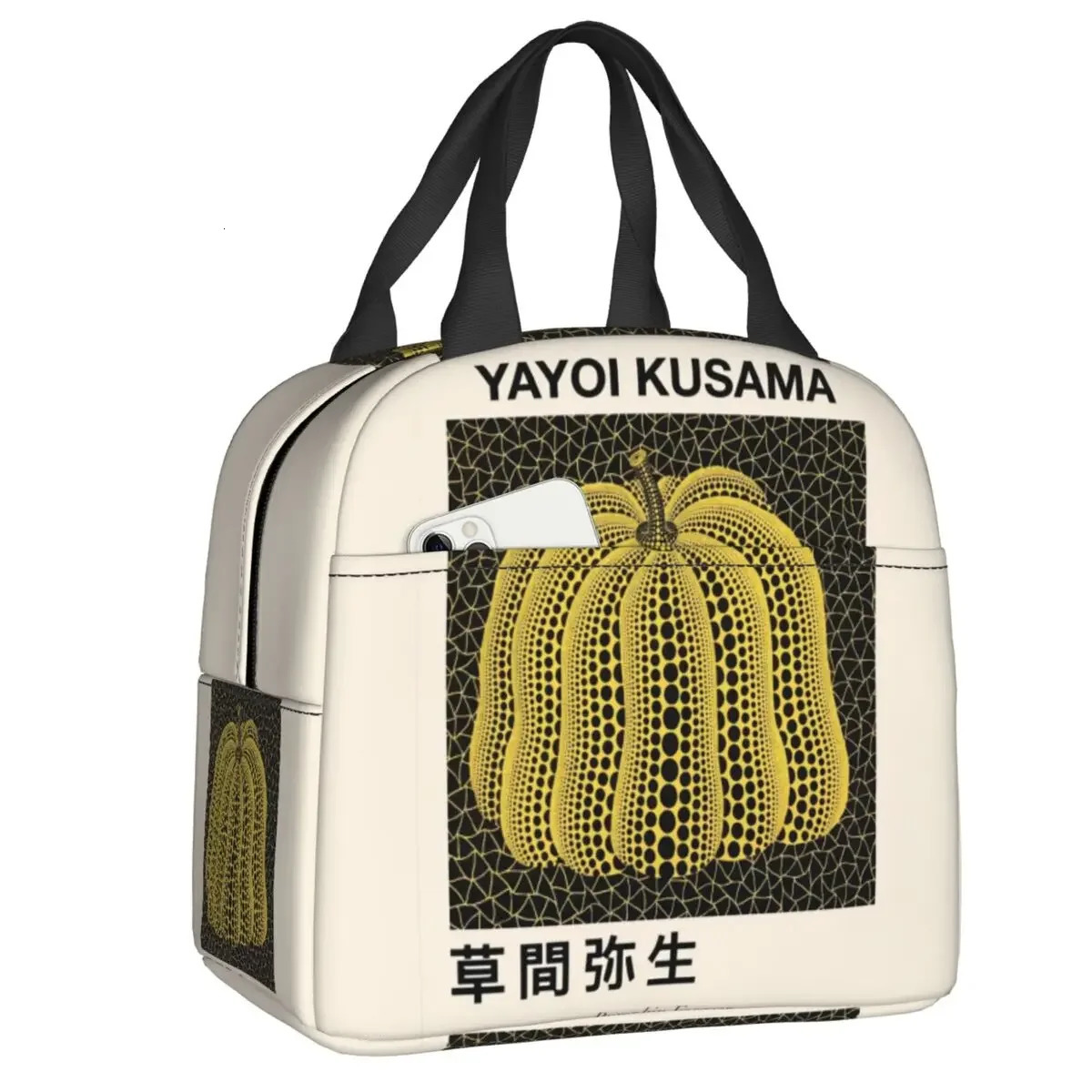 Yayoi Kusama Pumkin Forever Insulated Lunch Bag for Camping Travel Abstract Art Portable Cooler Thermal Lunch Box Women 251029