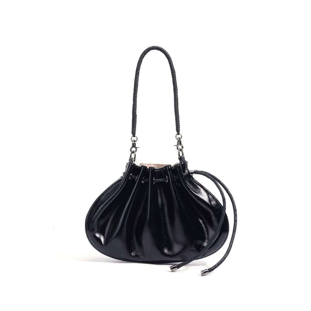 Sheepskin Drawstring Pleated Cloud Summer New Genuine Leather Vintage One-Shoulder Crossbody Bag Fashion Ladies Handbag 251029