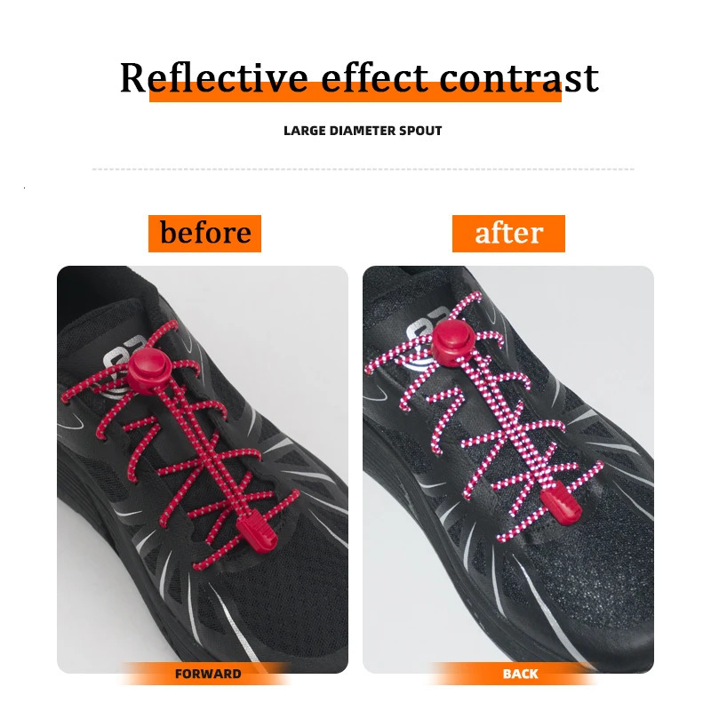 1 Pair of 120CM Elastic Tiefree Sports Shoelaces Strong Lock Rubber Lazy Shoelaces are Suitable for All Kinds of Footwear 251029