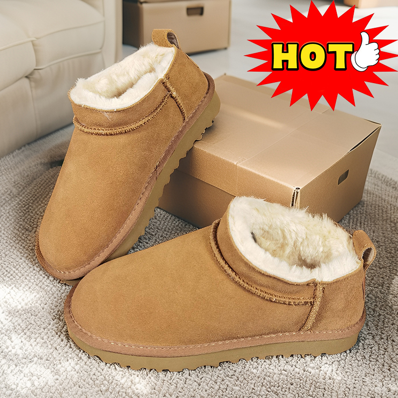 Free Shipping Classic Micro Tasman Slippers Australia Tazz Fur Slides Ultra Mini Platform Snow Boots Sheepskin Winter Suede Wool Boot Men Women Designer Booties