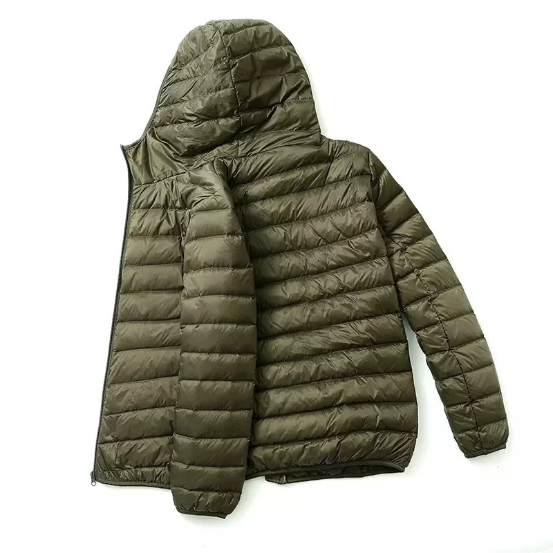 Autumn and Winter Fashion Ultra Light Duck Down Hooded Down Jacket Mens White Duck Down Feather Warm Coat Mens Street Clothing 251028