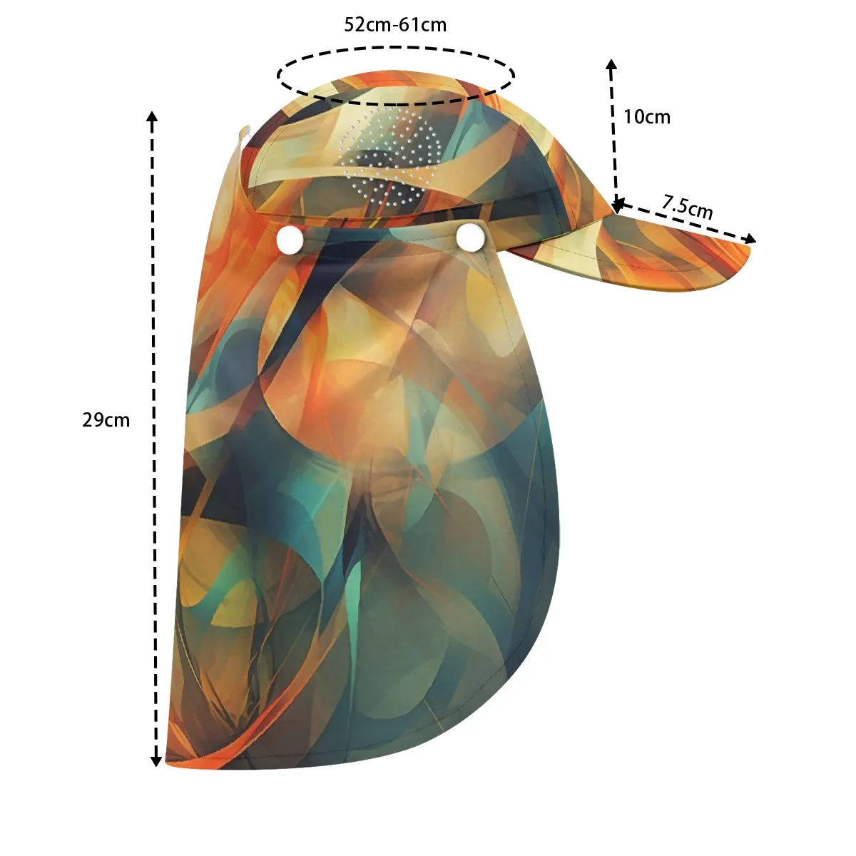 Sun Hat with Neck Cover | UPF Sun Protection Wide Brim Hat | Removable Neck Flap | Lightweight Polyester | Outdoor Beach Hat
