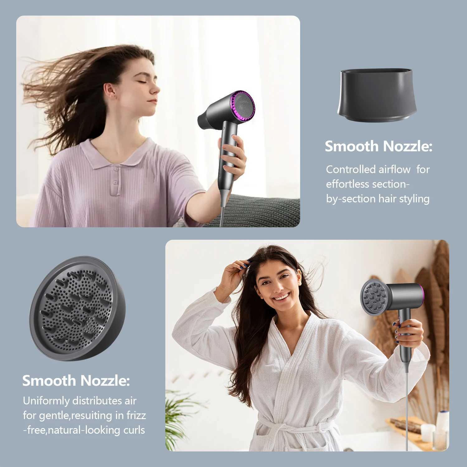 Professional Hair Dryer with Diffuser 1875W Blow Dryer Ionic Hair Dryer for Women with Constant Temperature 2 Heat 3 Speed Se L251029