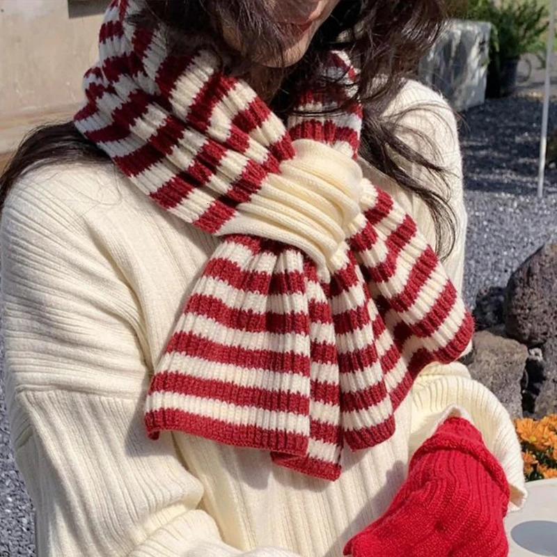 Winter Warm Scarf For Women Men Deer Elk DoubleSided Knitted Scarves Fashion Versatile Woolen Shawl Girls Christmas Present 251029