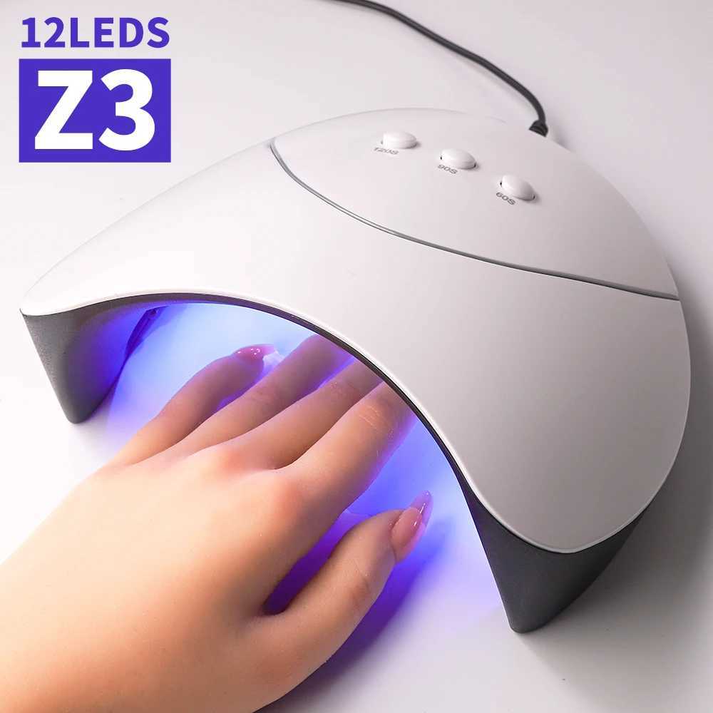 12 LEDS UVLED Nail Dryer Lamp Have 3 Timer Modes Quick Drying Nails Fordrying for Manicure Salon Acrylic Gel Salon Dryer Tools J251115