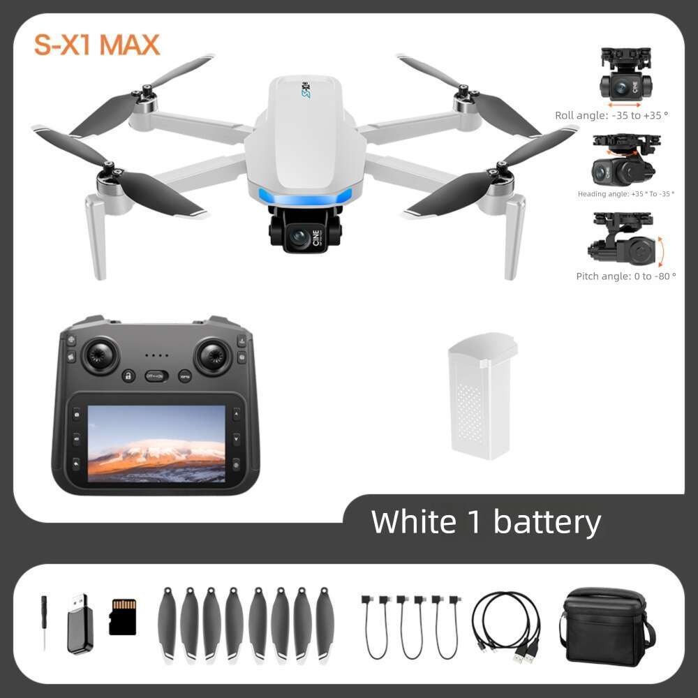 S X Drone With Inch Screen Three Axis Gimbal GPS Aerial Photography Four Remote Control Aircraft