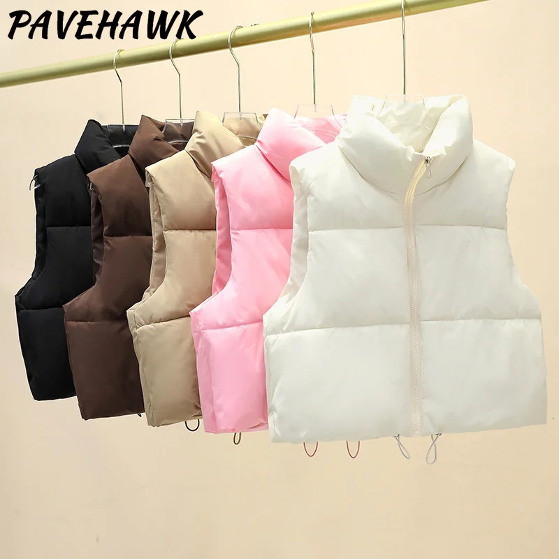 Women Autumn Winter Short Down Vest Stand Collar Warm Casual Elegant Sleeveless Coats Outdoor Quilted Travel Jackets Clothes 251029