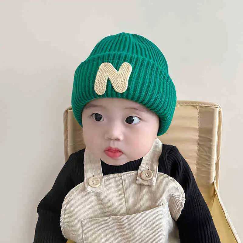 Winter Warm Children Scarf Knitted Hat Solid Color Woolen Pullover Cap 16year Boys Girls Kids Neckerchief NLetter Baby Beanies251028