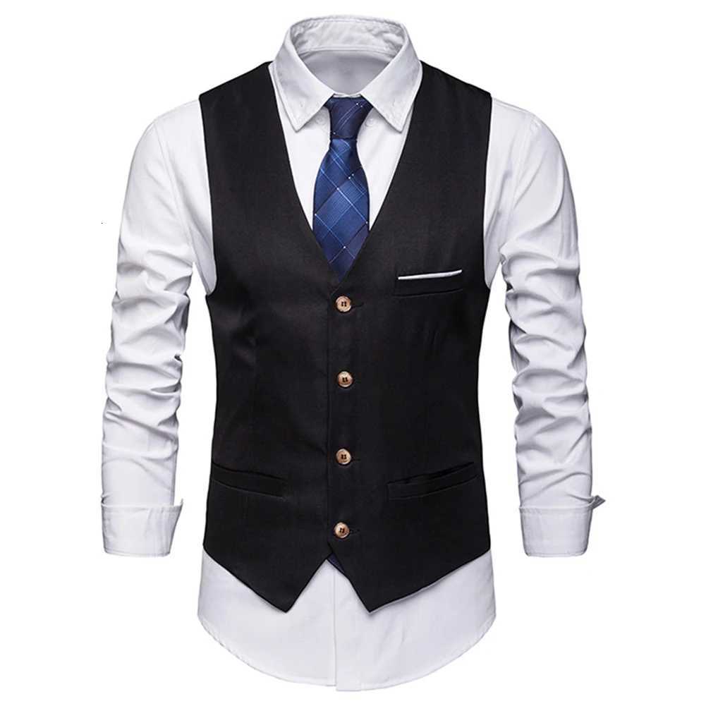 I Jewelry S6XL Mens Suit Vest Male Waistcoat Gilet Homme Casual Sleeveless Formal Business Vest chaleco hombre W251029