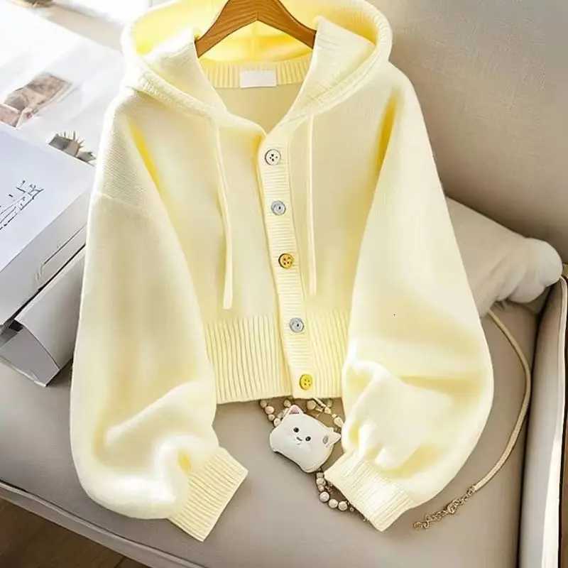 Korean Fashion Knitted Cardigan Women Autumn Winter Longsleeved Loose Hooded Casual AllMatch Knitted Sweater Ladies OutwearT251028