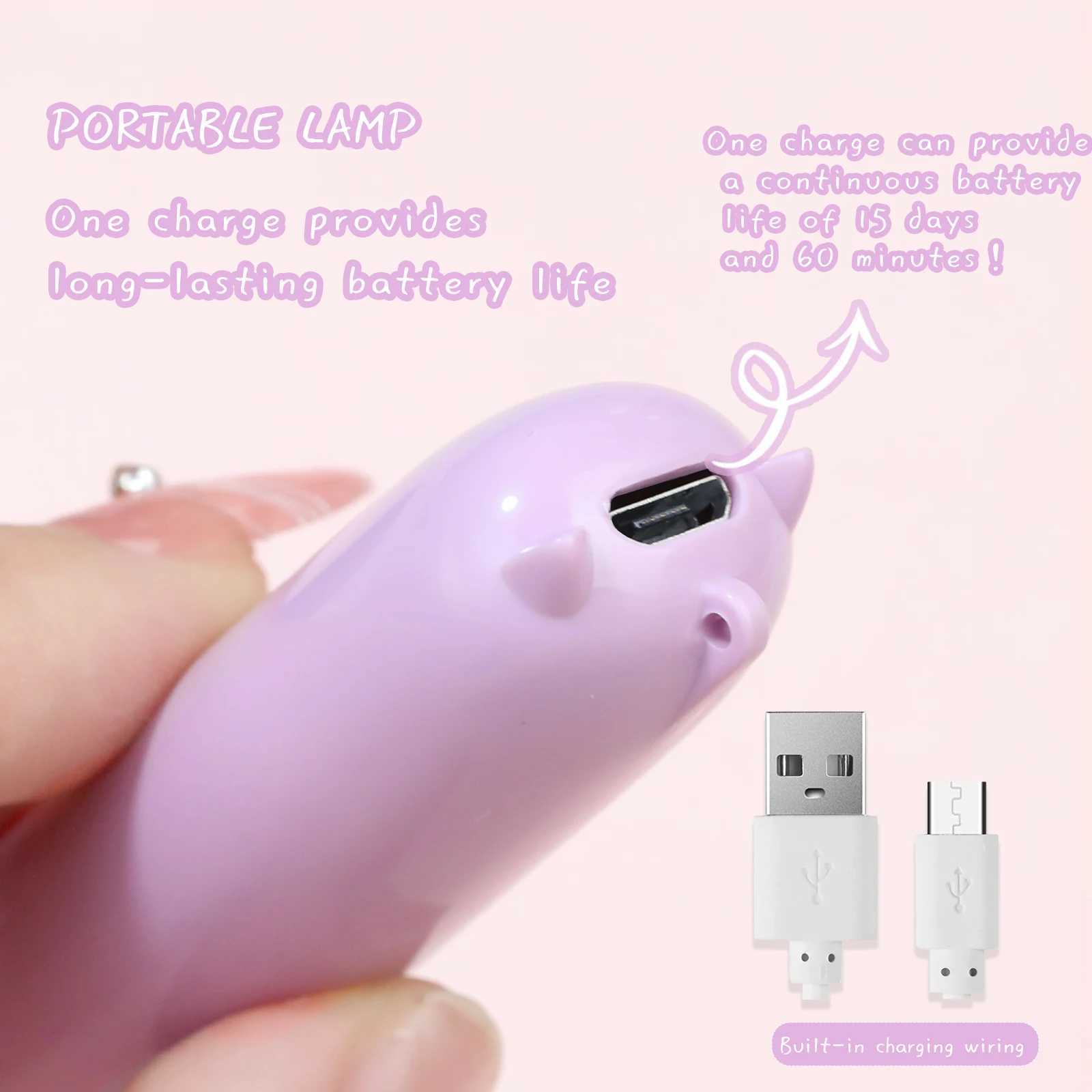 Mini Nail UV LED Lamp Handheld for Drying Nail Gel Polish Portable USB Cute Cat Ear Hand Light Long Lasting Home Salon Supplies J251115