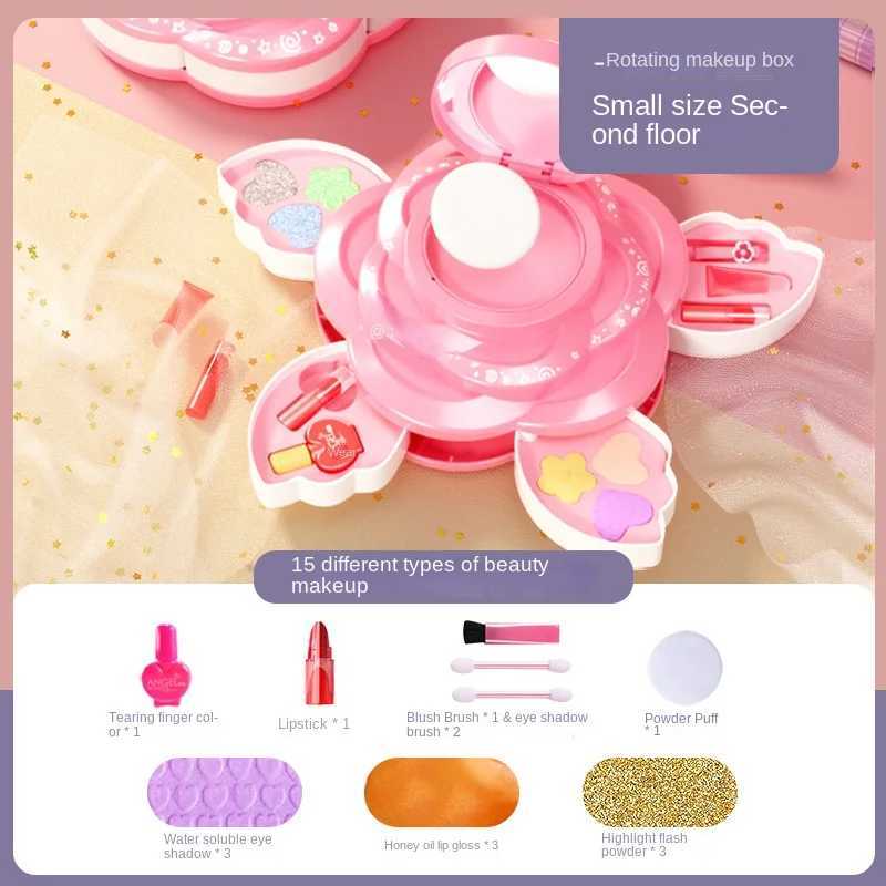 Childrens Makeup Box Rotating Opening Cosmetics Toys for Little Girls Princess Makeup Set To Enhance Creativity and Imagination L251028