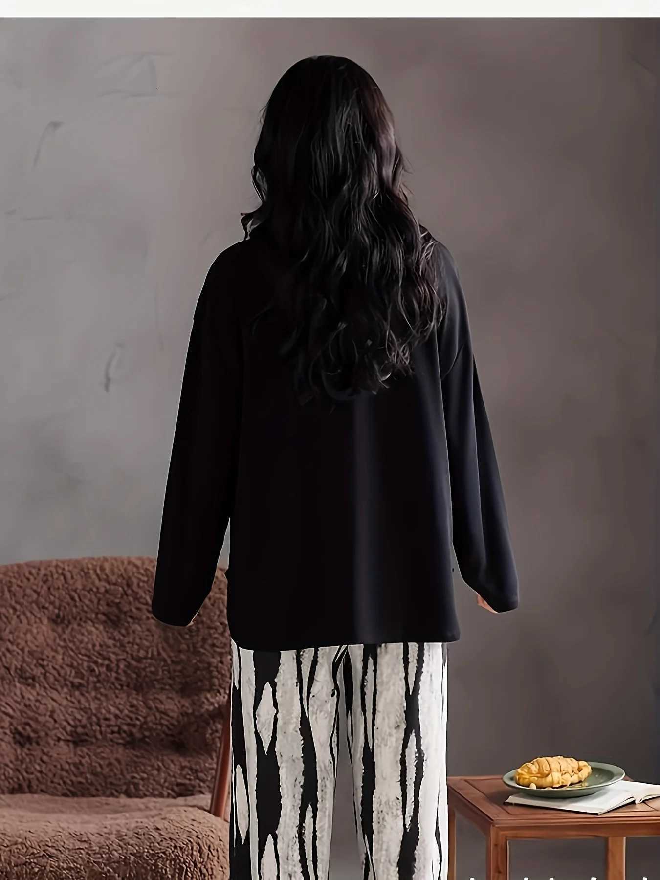 HighAesthetic New Womens Pajama Set for Autumn Winter Minimalist Casual LoungewearT251029