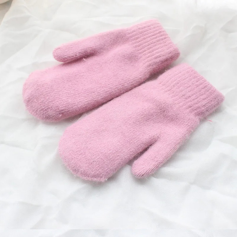 1pair Women Winter Keep Warm Plush Gloves Elasticity Soft Full Fingers Mittens Rabbit Fur Knitted Girls Fashion Gloves 251029