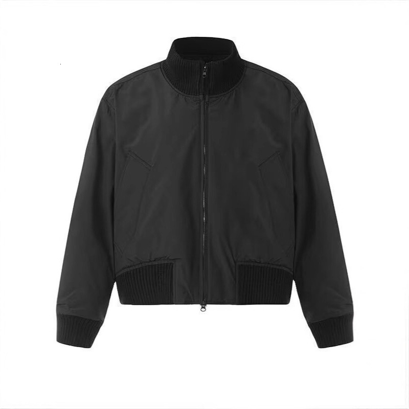 American Style Trendy Brand Flying Baseball Jacket Men's Short Casual Loose Designer Jacket Cool Solid Color Stand Collar Jacket