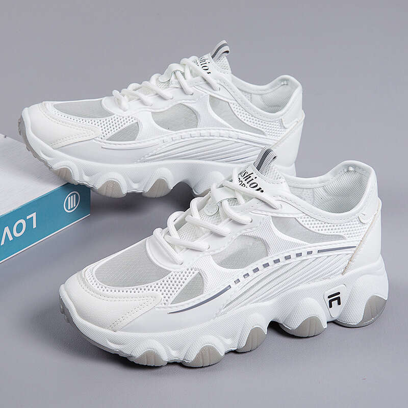 Breathable Mesh Women's Shoes 2025 Spring Summer Trend New Flat Thick Sole Versatile Casual Sneakers for Women