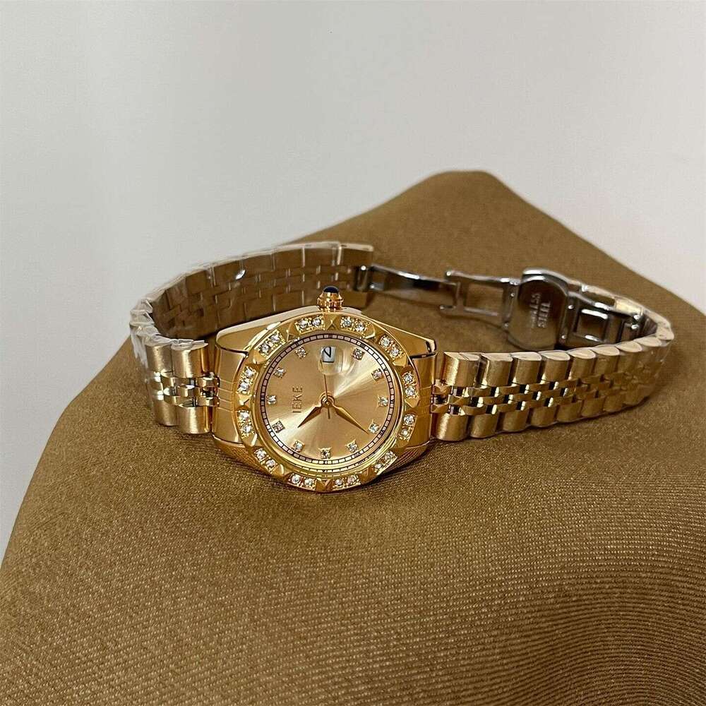 Design Log Full Diamond Inlaid Edge High-end Elegant for Women Designer Niche Calendar Steel Band Watch