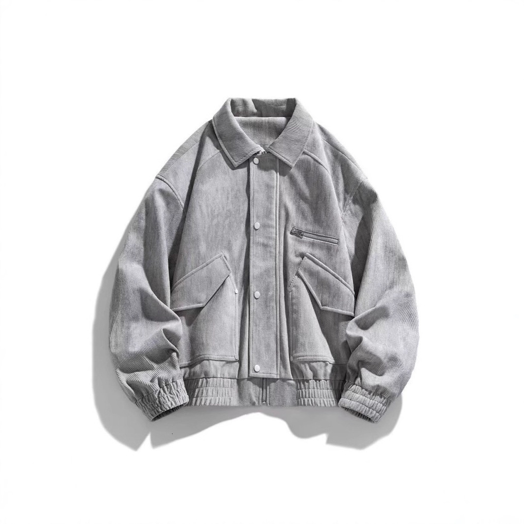 Workwear Jacket Spring Designer Jacket Autumn Men's Casual Fashion Versatile Loose New Style Top Simple Trendy Solid Color Turn-down Collar Coat