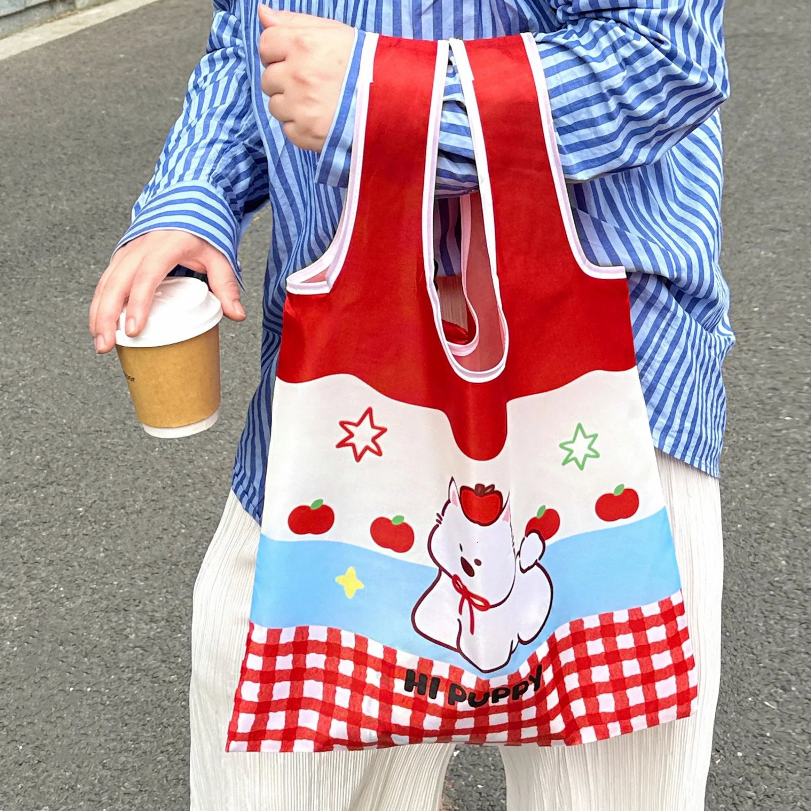 Cute Shopping Bag Large Capacity Supermarket EcoFriendly Bag Foldable And Easy To Carry Bag Together 251029