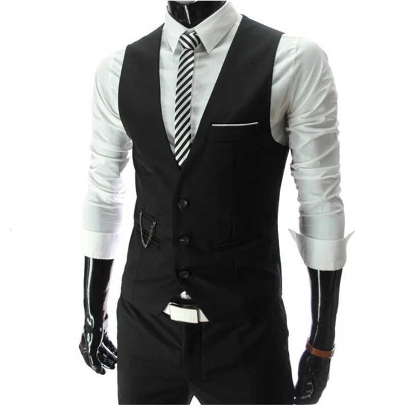 2025 New Arrival Dress Vests For Men Slim Fit Mens Suit Vest Male Waistcoat Gilet Homme Casual Sleeveless Formal Business Jacket W251029