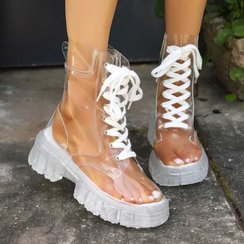 2025 New Sexy Transparent Comfortable Casual Fashion Womens Shoes Increased WearResistant Winter Boots Chaussure Femme Z251029