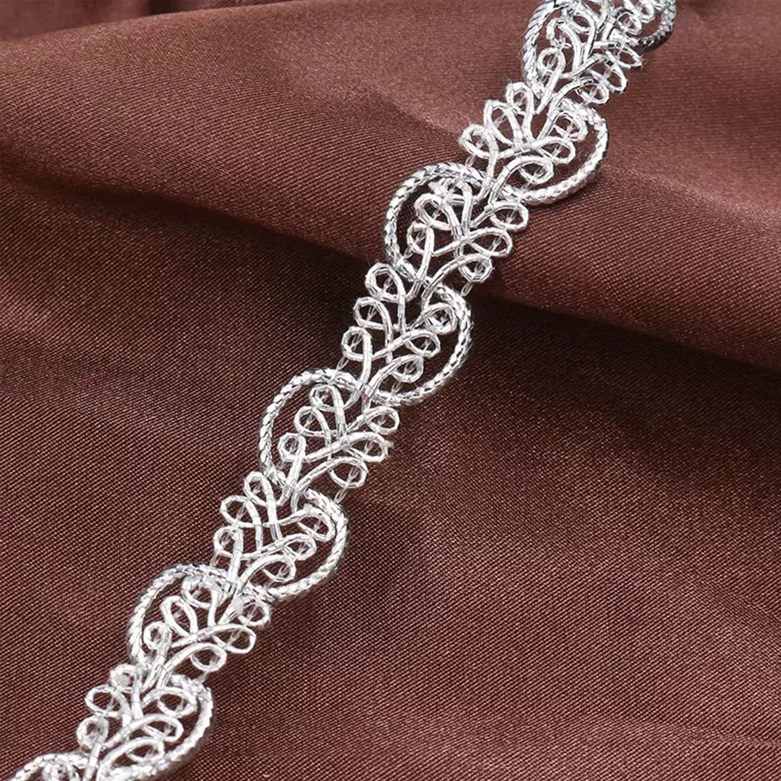 Gold Thread Unilateral Hollow Flower Lace 5Yards Of Trim Fabric DIY Embroidered For Sewing Decoration Jewelry Accessories