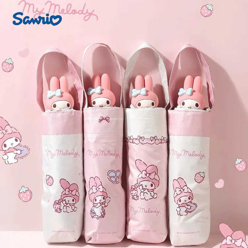 Sanrio Sanrio Cartoon 3d Doll Head Manual Umbrella Cute Sunshade Uv Protection Home Garden Household Rain Gear Umbrellas L251029