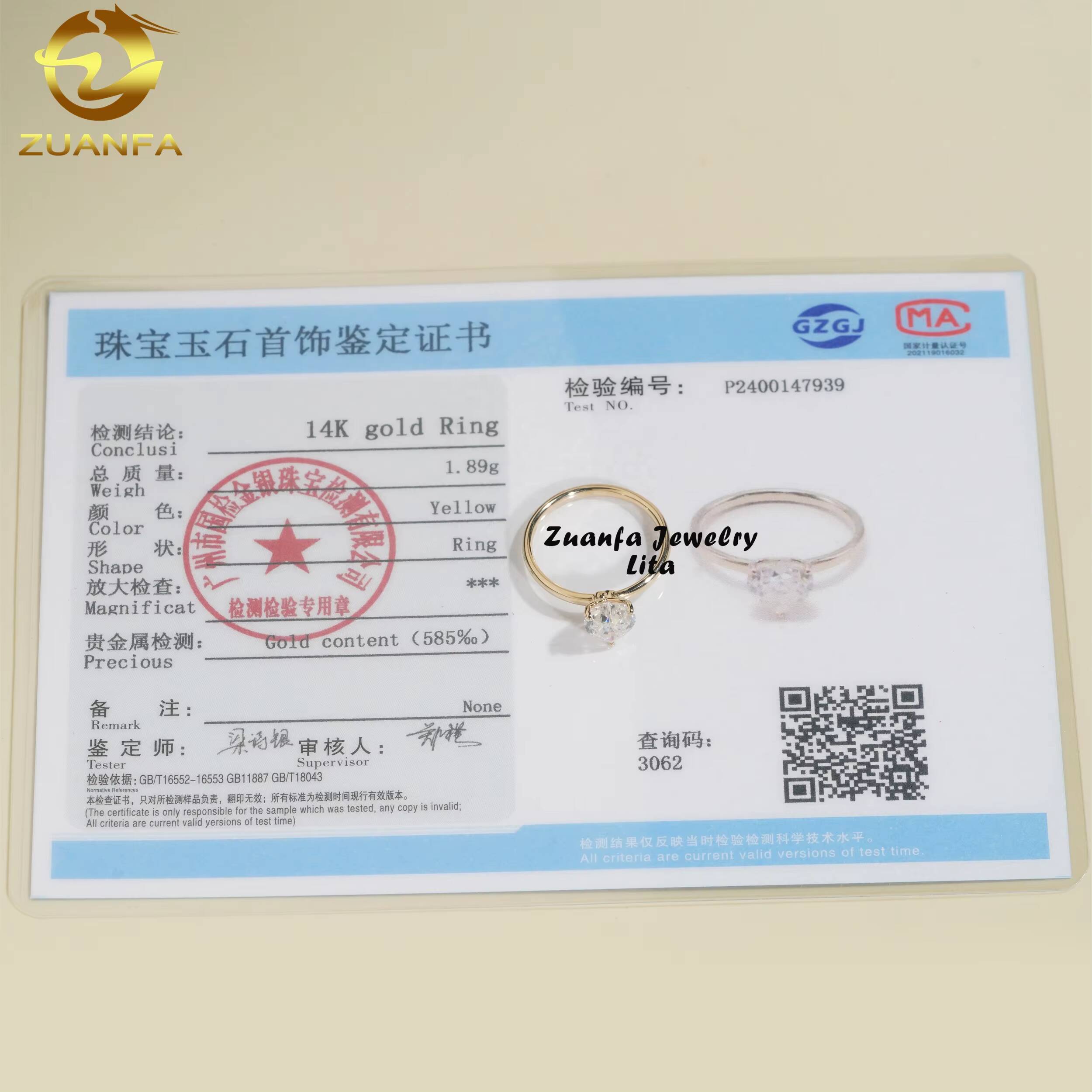 Factory Price 14k Solid Gold Heart Shape 1ct Moissanite Diamond Solitaire Engagement Ring for Women