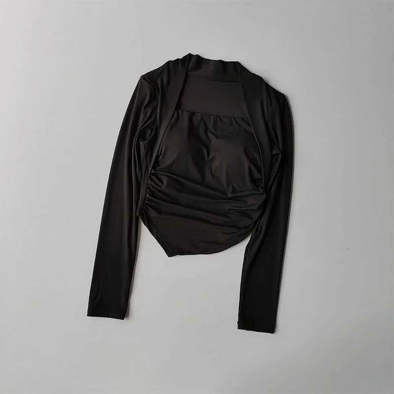 Womens Yoga Clothes Autumn Winter Long Sleeve Trim Top Fixed Cup Premium Sense Fitness Pilates Training SmockXJ251029