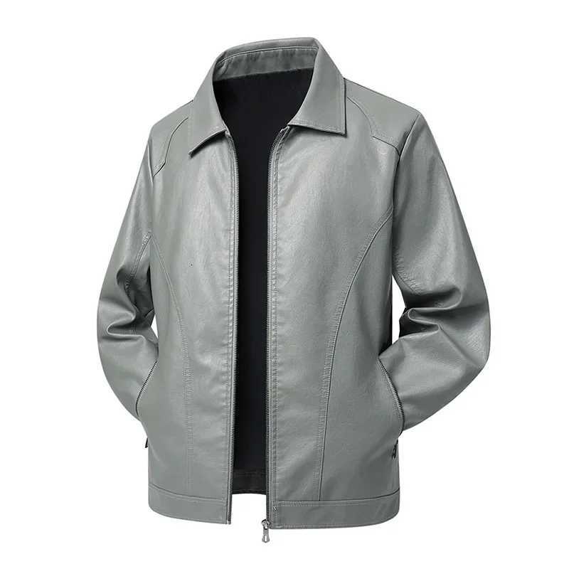 Mens Fall Winter PU Leather Jackets 2025 Mens Turn Down Collar Motorcycle Leather Jacket Mens Brown Casual Jackets Big Size 8XLT251029