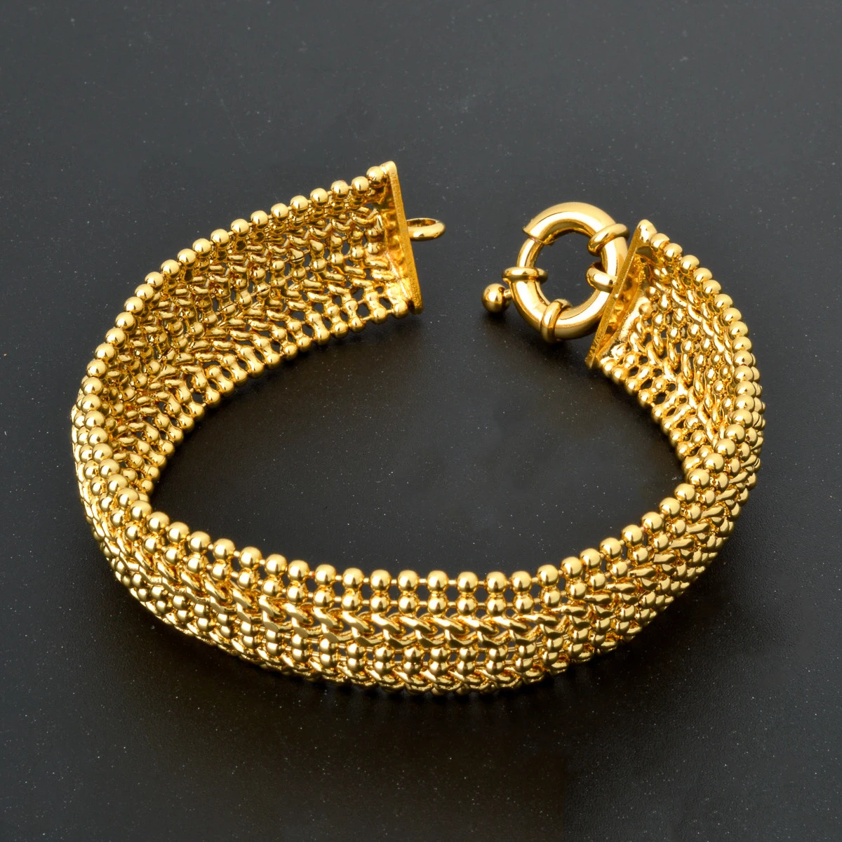 18cm Wide Copper Link Chain Bracelets for Unisex 18K Gold Plated Miami Curb Bangle Punk Classic Wristband Jewellery Party Gift 251028ww