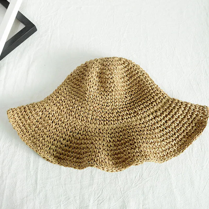 Womens Floppy Straw Sun Hat Foldable Packable Roll up Wide Brim Beach Caps Summer Vacation Sun Hat for Women 251029