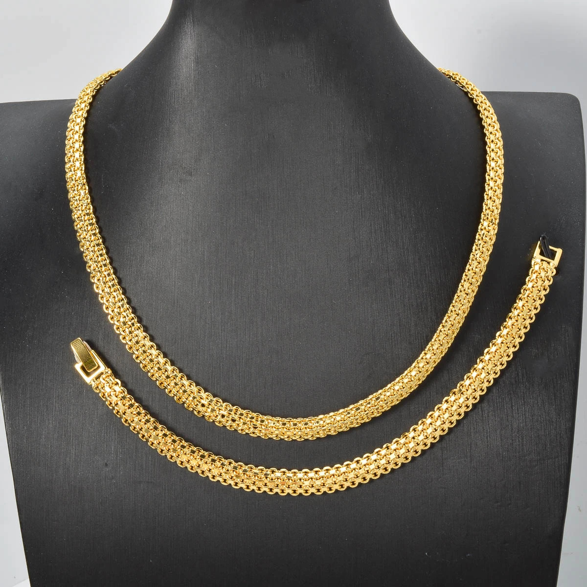 Italian Chain Necklace Bracelet for Women Friendship Friend Metal Hip Hop Bangle Ladies Wedding Jewelry Set Pulseras Mujer 251028