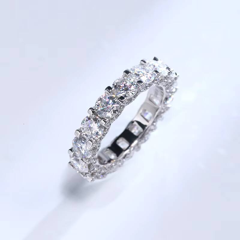 Luxury Round Cut 4mm Moissanite Diamond Ring 14k 18k White Gold Moissanite Jewelry Engagement Ring
