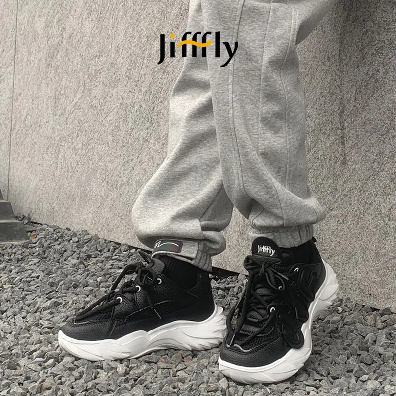 Jifffly Dad Shoes for Women 2025 New Retro Brand Versatile White Shoes Couple Sports Shoes Wear-Resistant Easy-Match