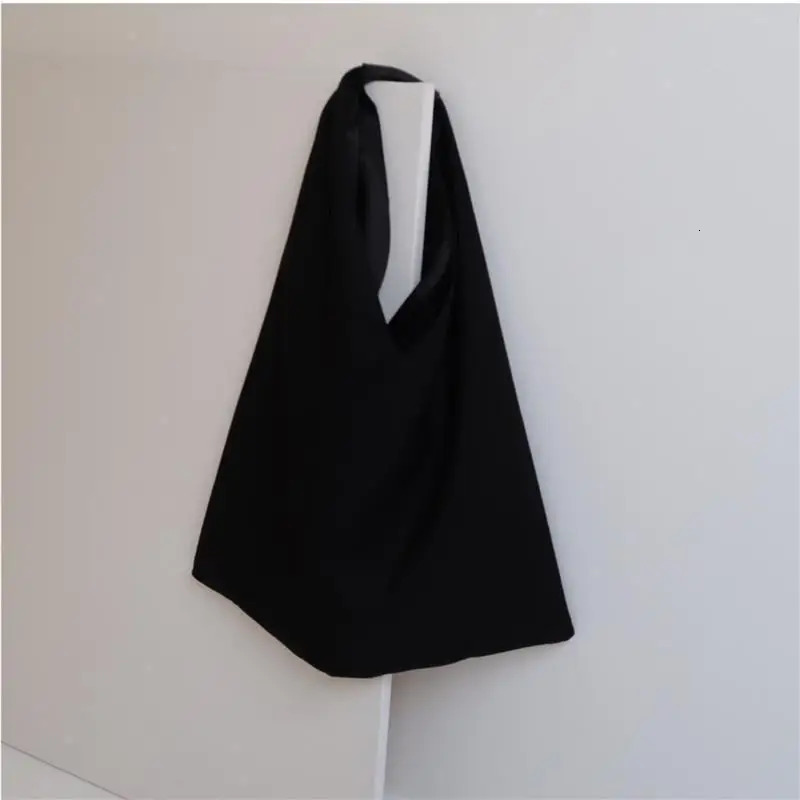 Korean Version Large Capacity Shoulder Bag Solid Color Splicing Casual Canvas Bag Lazy And Fashion Women Shoulder Bag Canvas Bag 251029