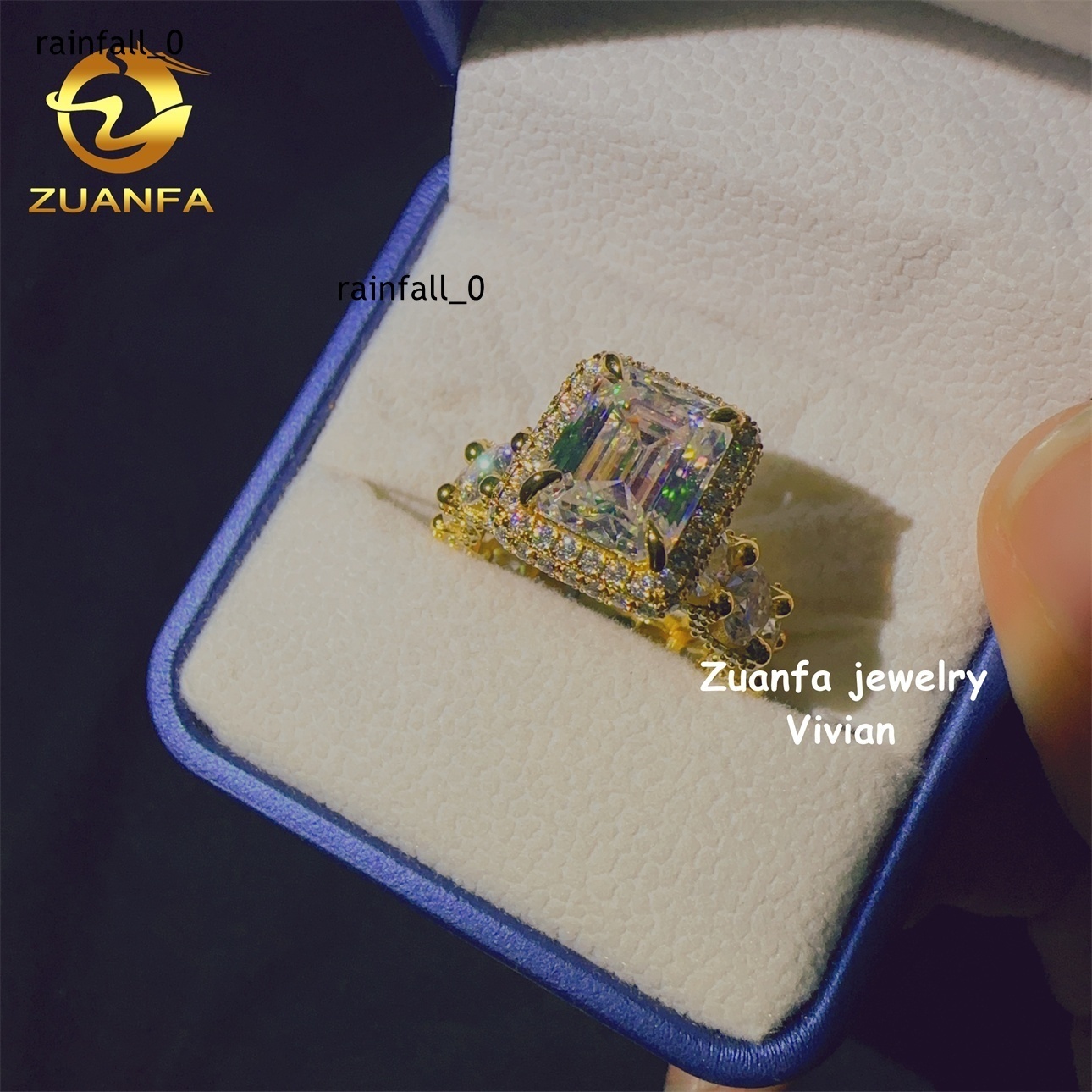 Fashion Custom Hip Hop Sterling Silver 925 D Color VVS Moissanite Diamond Luxury Ring for Men