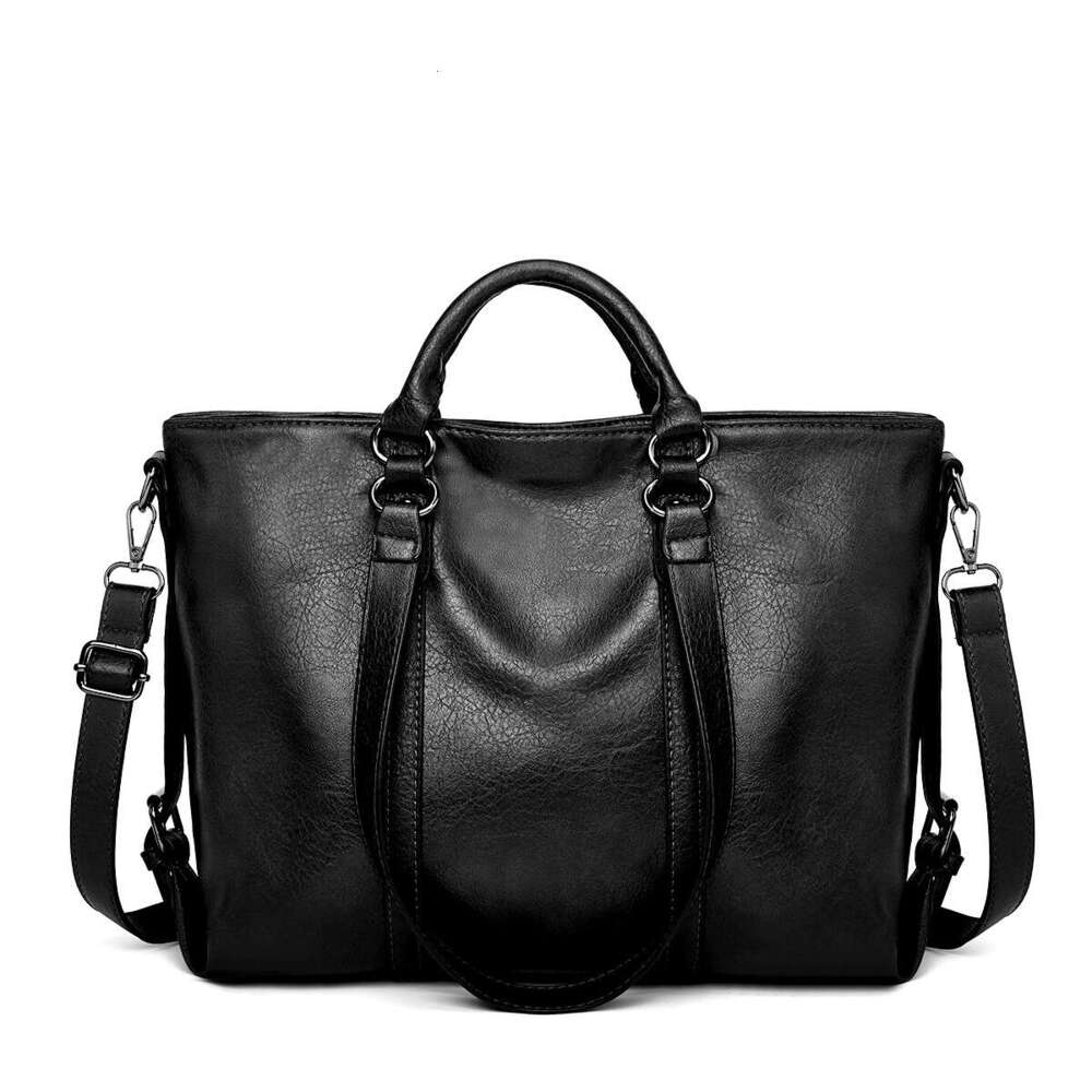 Trendy Women's New Fashion Soft Leather Large Capacity Tote Bag Shoulder Handbag