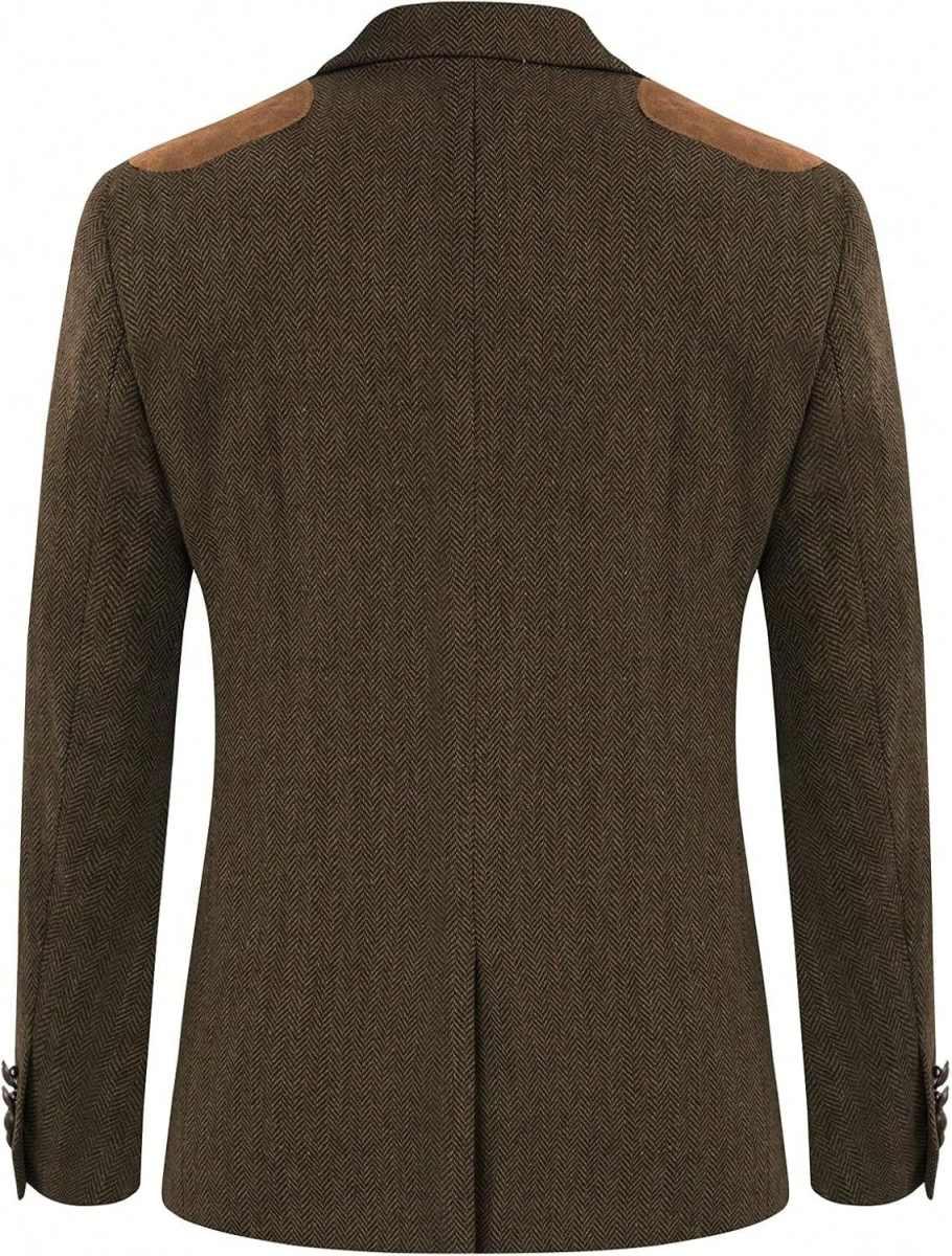 Classic Men Suit Herringbone 1 Piece Wool Jacket Single Breasted Notch Lapel Leisure Occasions Customized trajes para hombre