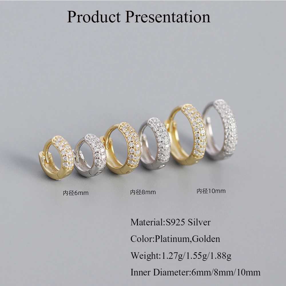 CCFJOYAS 925 Sterling Silver Pave Zircon Hoop Earrings 18k Gold Plated Ear Buckle Light Luxury Wedding Party Fine JewelryW251029