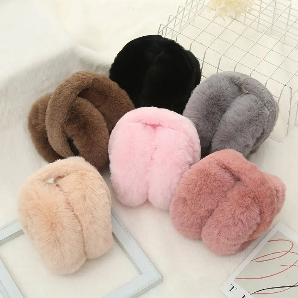 Fashion Portable Earmuffs Outdoor Cold Protection Women Men Faux Fur EarMuffs Foldable Earflaps Soft Plush Earmuffs 251029
