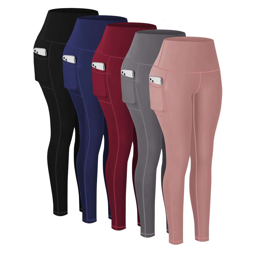 Targeted Five-piece Set of Sports Yoga Pants for Women, High-waisted, Tight, Quick-drying, Compression Pants, High Elasticity, Running, Outerwear, Lon