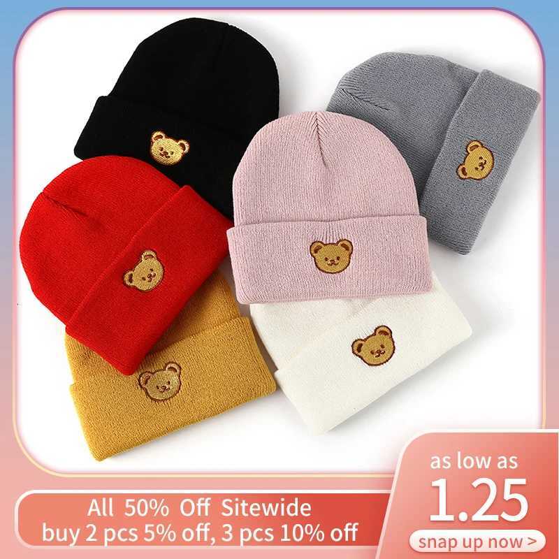 Cartoon Bear Soft Wool Baby Beanies Autumn Winter Warm Toddler Knitted Hat For Boys Girls Kids Skullies Cap Cute Children Bonnet251028