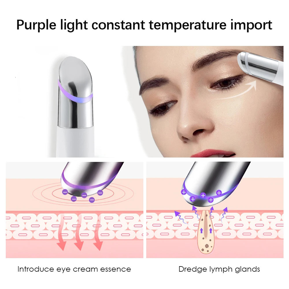 42Eye Massager Pen Compress LED Eye Lip Massager Wand Smart Disinfection Eye Skin Tighten Anti Aging Eye Wrinkle Beauty 251027